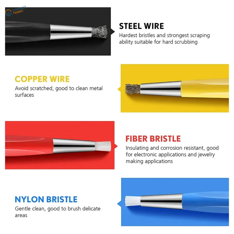 Four colored brush pen set with steel wire copper wire and fiber bristles for scale modeling and delicate use