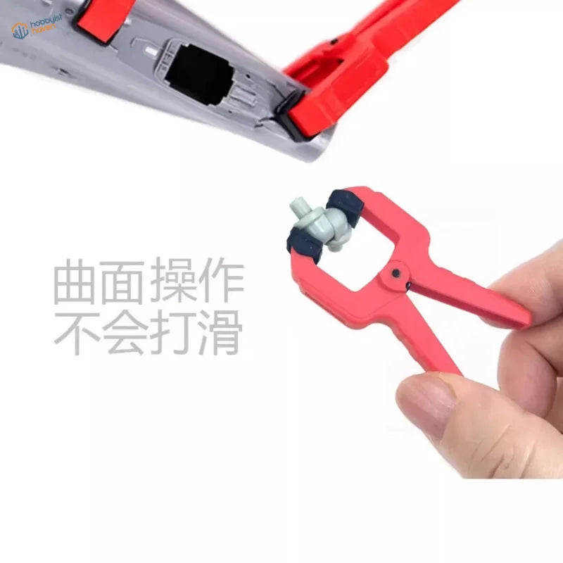 4pcs seamless clamps with red body gripping 0-25mm white gray part