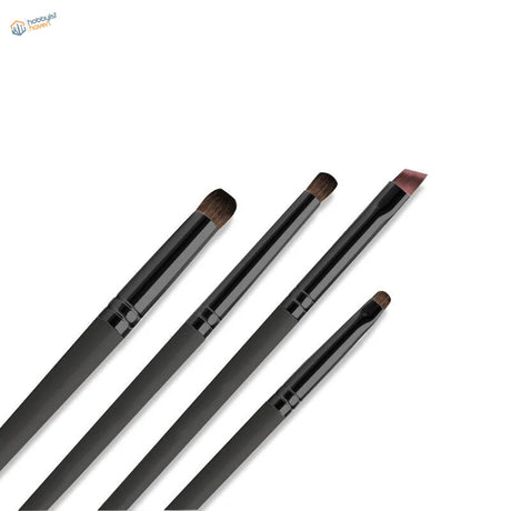 4pcs short bristle brushes with black handles and soft varying bristles