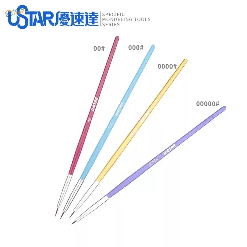4pcs UStar fine brushes set with 5 colorful modeling tools