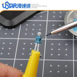 4pcs UStar fine brushes set with anime figurine on yellow tool tip