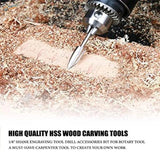 Sleek 1/8 inch shank solid carbide drill bit from 5 pcs wood carving set in use