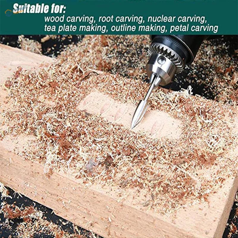 5 pcs wood carving solid carbide drill bit set with black silver handle