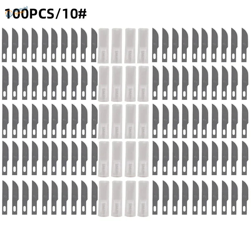 100 hobby knife blades in holders