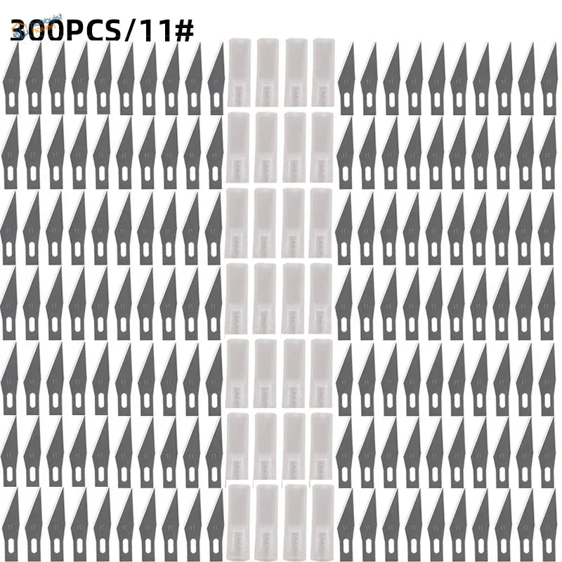 300-pack of #11 hobby knife blades in holders