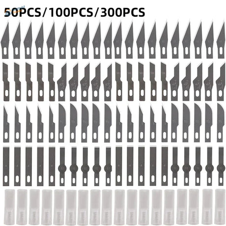 Bulk hobby knife blades set with protective caps