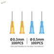 Dspiae wash-free airbrush replacement needles: 100pcs 0.3mm orange, 0.5mm blue