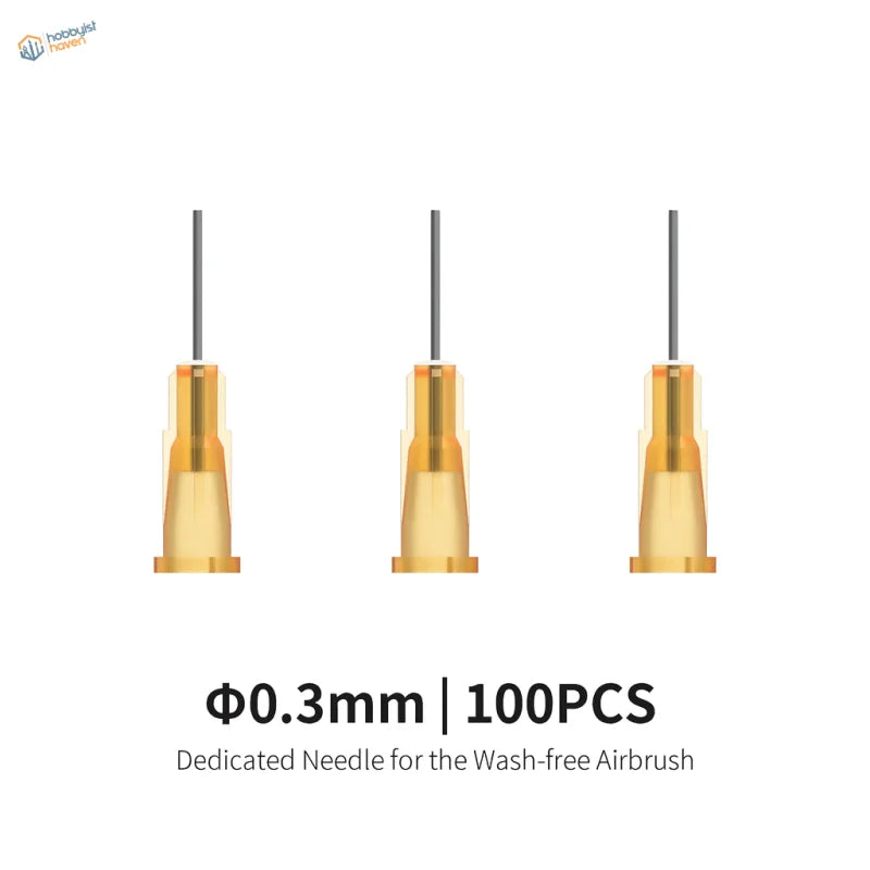 Three 0.3mm DSPiae wash-free airbrush replacement needles