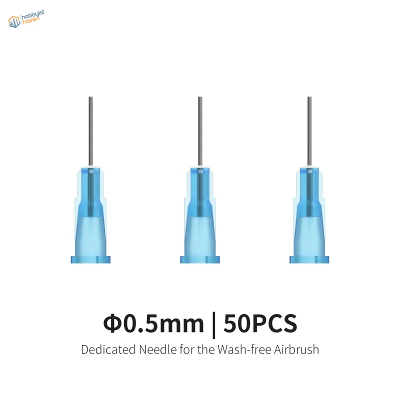 50 DSPIAE wash-free airbrush replacement needles, 0.5mm, set of 50
