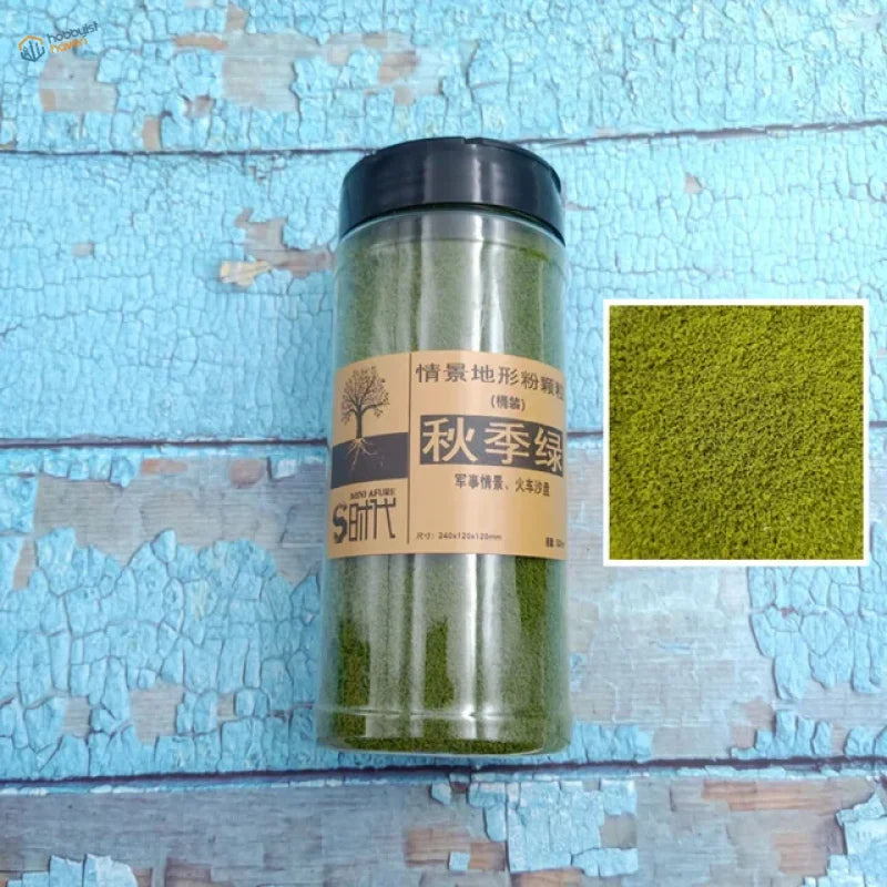 500ml tree grass powder in clear cylindrical jar with black lid and Chinese label