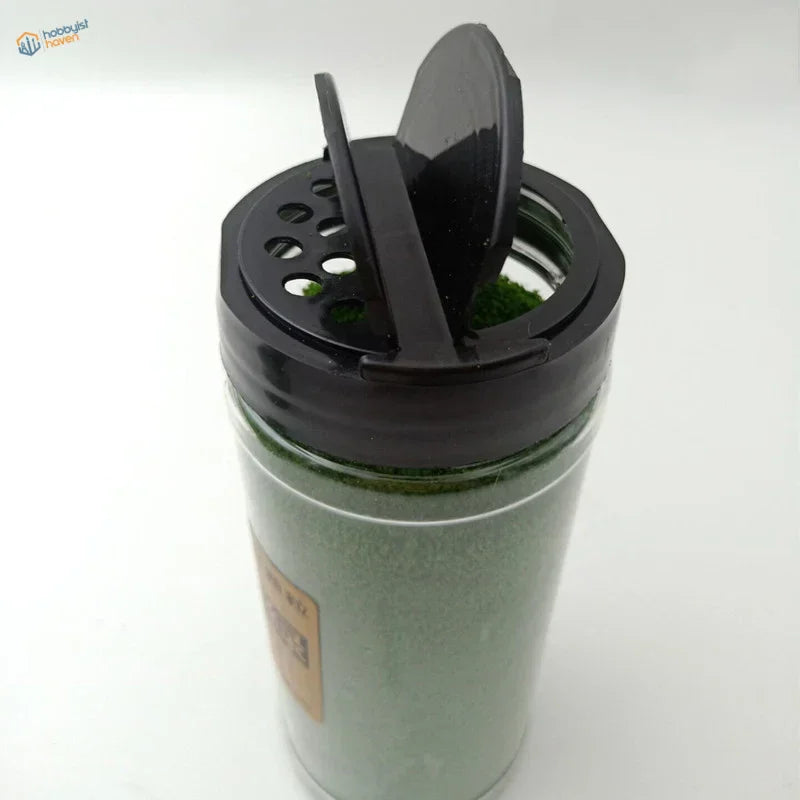 500ml tree grass powder in clear jar with perforated flip-top lid