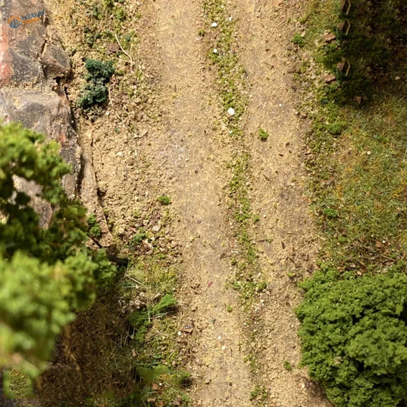 500ml tree grass powder: detailed miniature dirt path with greenery and rocks