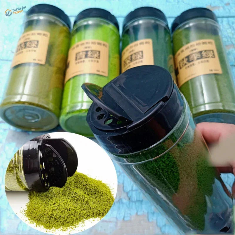 500ml tree grass powder shaker: clear bottle with black lid and green matcha