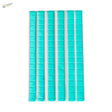 Six turquoise reusable tack strips with grid pattern for scale modeling