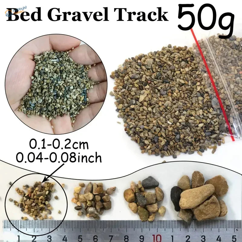 50g bag of ballast gravel rocks with small rounded brown gray stones
