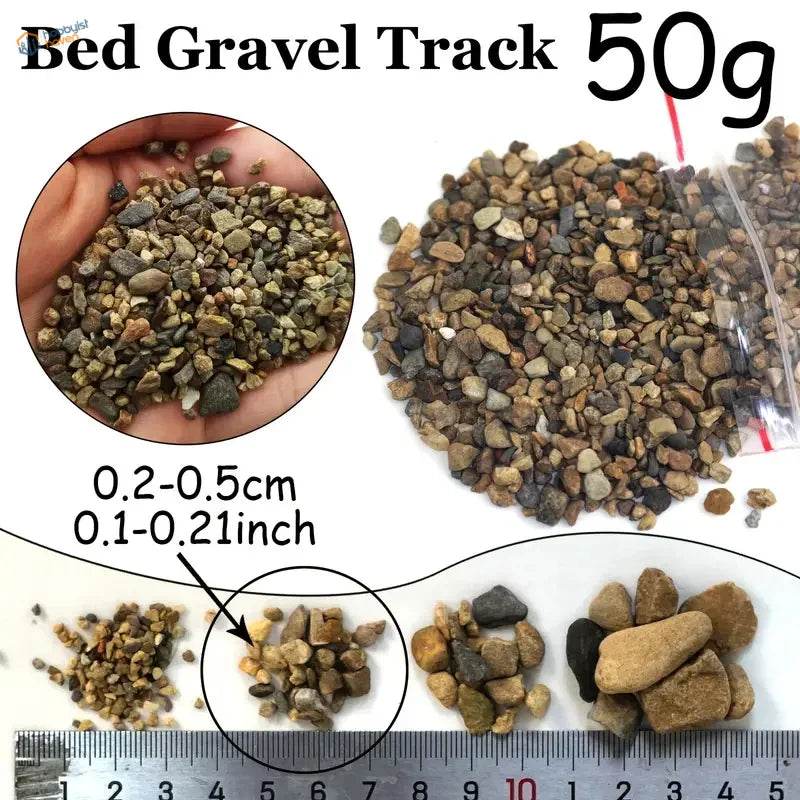 50g ballast gravel rocks with 0.2-0.5cm rounded pebbles in earthy tones