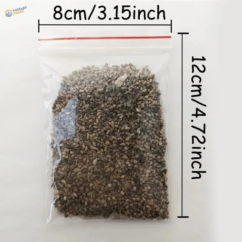 50g bag of ballast gravel rocks with grayish-brown particles