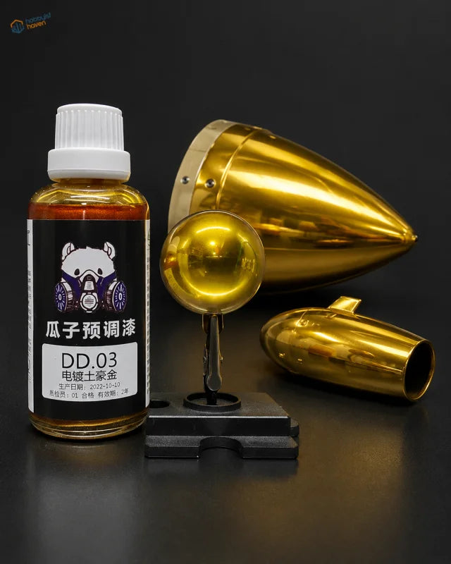 Golden copper gold electroplated color paint 50ml with polished bullet-shaped modeling tools finish
