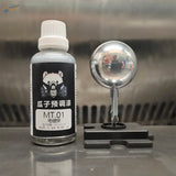 Clear 50ml bottle of electroplated mirror-chrome model paint