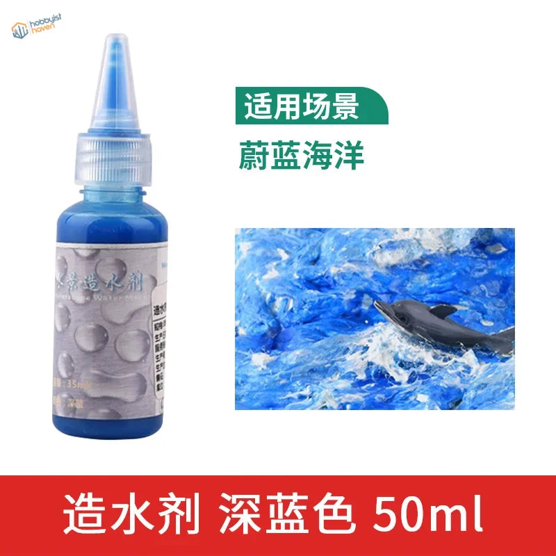 50ml deep blue water effect gel bottle for oceanic scenes