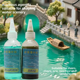 Two 350ml water effect gel bottles: clear and dark brown liquids for miniature scenes