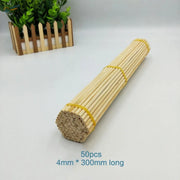 Bundle of 50 30cm round bamboo sticks for model building