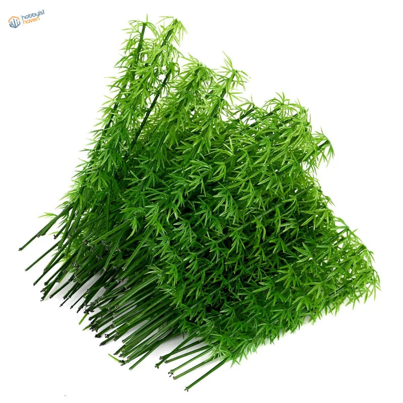 50pcs realistic miniature bamboo plants with green asparagus ferns