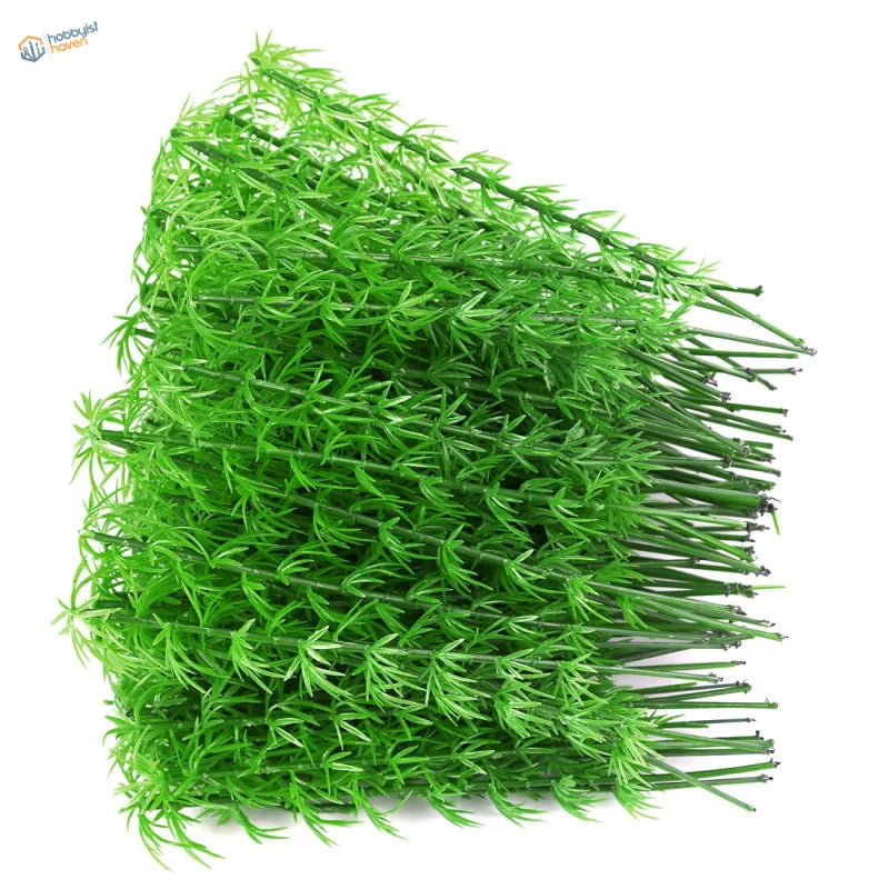 50pcs realistic miniature bamboo plants with feathery green fronds