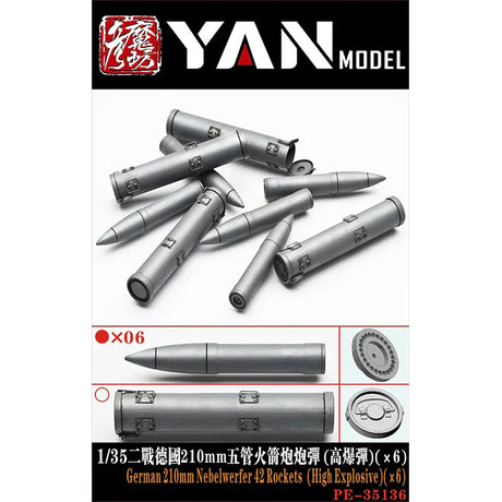 1/35 silver Nebelwerfer 42 high explosive rockets with detailed fins