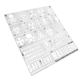 Zombie contamination stencil sheet for scale modeling tools