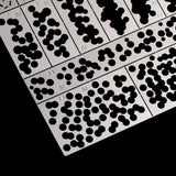 1/72 stencil sheet for WWII German ambush camouflage with numbered circular cutouts
