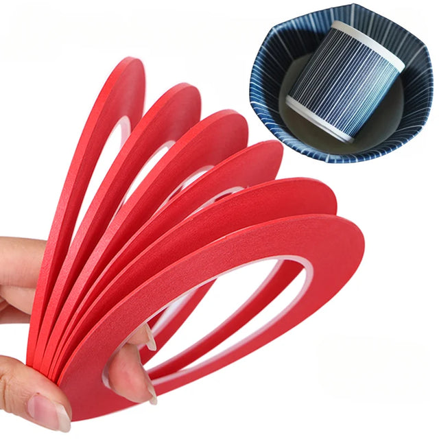 Red foam adhesive tape strips of fine line masking tape for precision scale modeling tools and model building tools use