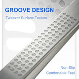 Silver metallic fine tweezers grate with grooved texture for scale modeling tools
