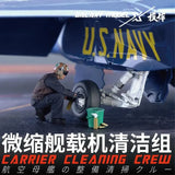 1/48 flight deck cleaning crew with blue and yellow U.S. display