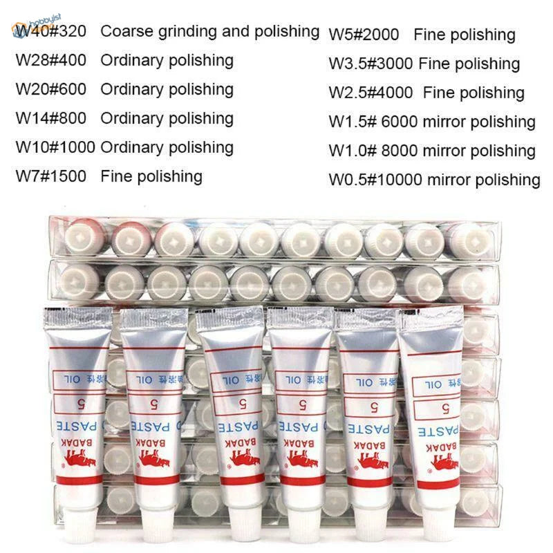 5 Badak 5g sanding polishing paste tubes for precision hobby tool on delicate parts