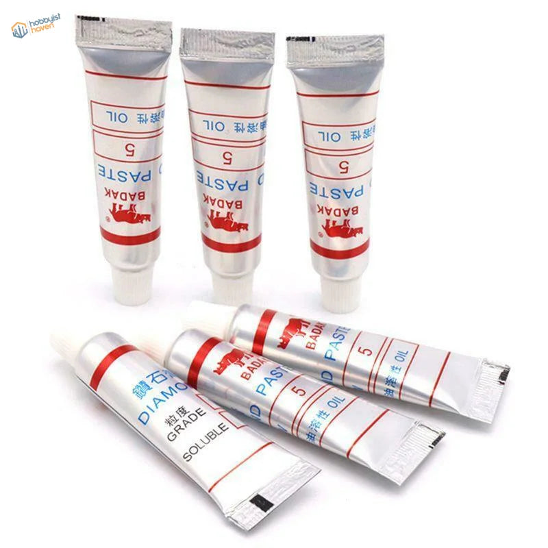 Badak silver tubes with red elephant logo for 5g sanding polishing paste, precision hobby tool