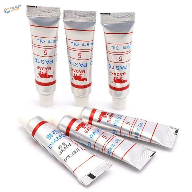 Badak silver tubes with red elephant logo for 5g sanding polishing paste, precision hobby tool