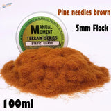 5mm brown turf pine needles static grass in Manual Moment container