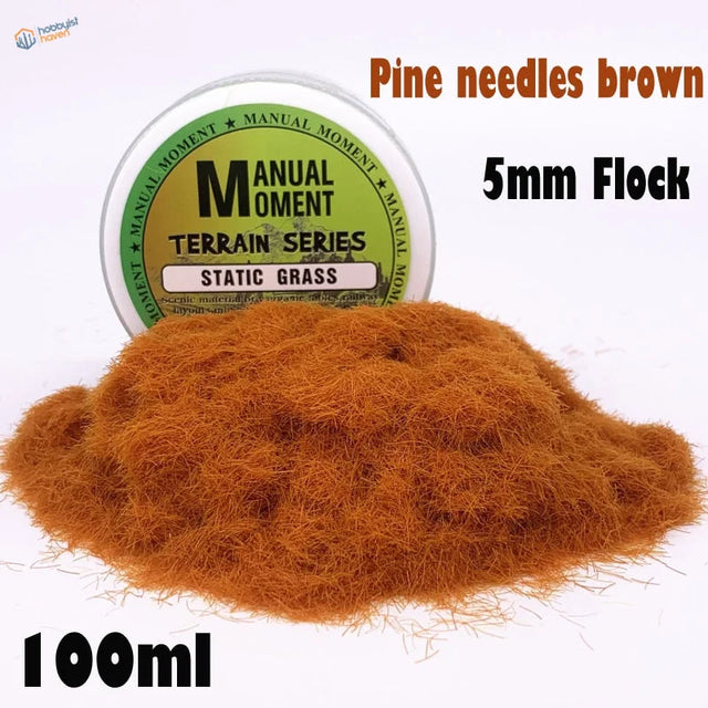 5mm brown turf pine needles static grass in Manual Moment container