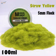 5mm yellow straw static grass, straw yellow flock in 100ml container