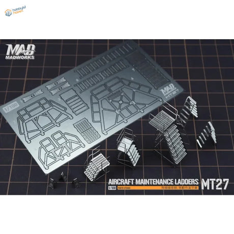 5pcs 1/100 scale model maintenance ladders kit with silver metallic parts