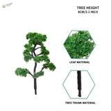 5pcs 40-120mm miniature trees with lush green foliage for scale modeling tools