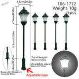 5 pièces de lampadaires LED à l'échelle HO/N
