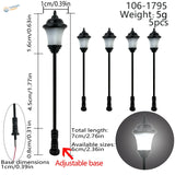 5 pièces de lampadaires LED à l'échelle HO/N