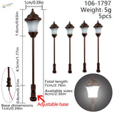 5 pièces de lampadaires LED à l'échelle HO/N