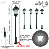 5 pièces de lampadaires LED à l'échelle HO/N