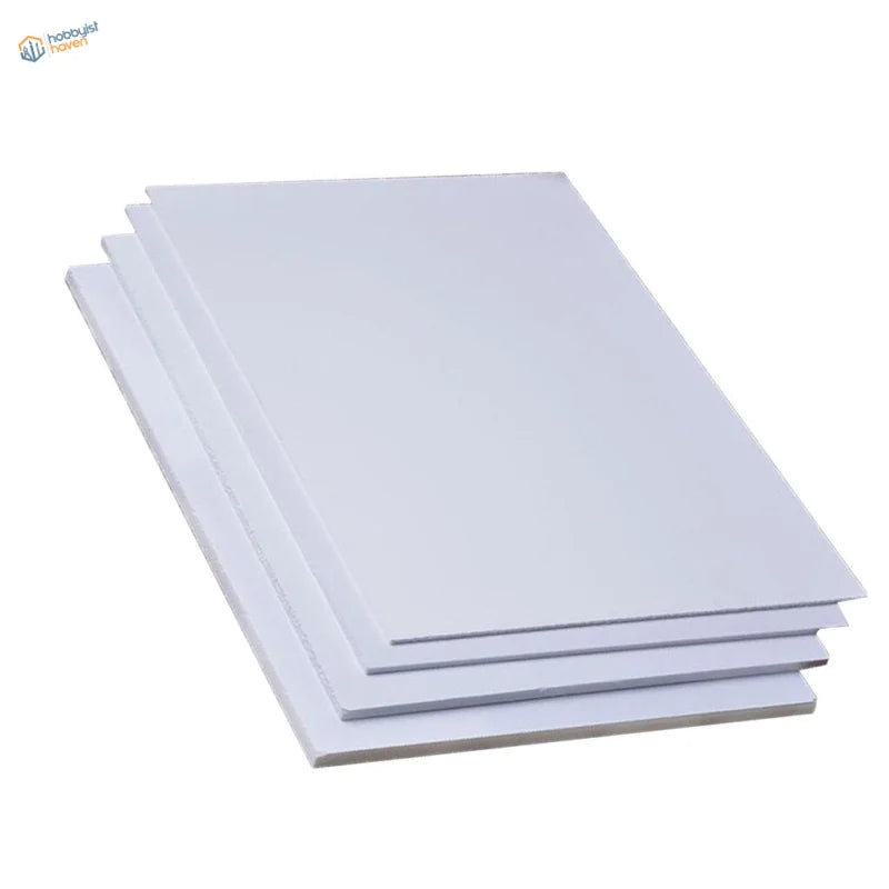 5pcs PVC sheet foam board stack of white 200mm x 300mm rectangular acrylic boards