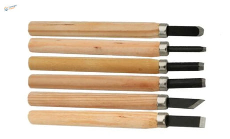 6 pcs professional wood carving chisel knives with wooden handles