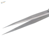 6-inch anti static precision lock tweezers with silver ridged handles