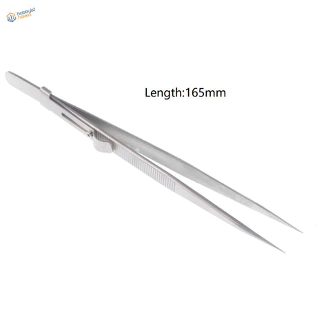 6-inch anti static precision lock tweezers with silver metal grip